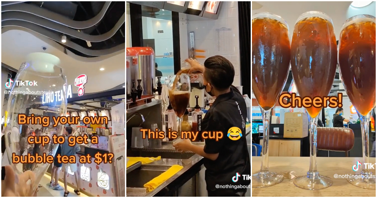 新加坡人通過在泡茶-byob-促銷中以-1-新元的價格裝滿巨型高腳杯來找到漏洞(視頻)