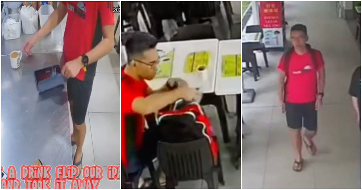 鏡頭捕捉到：compassvale-咖啡店的-ipad-被盜，尋求公眾幫助尋找紅衣男子