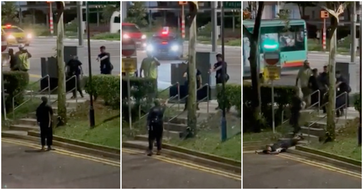 據稱在武吉班讓用金屬棒襲擊警察後，尖叫的男子被電擊