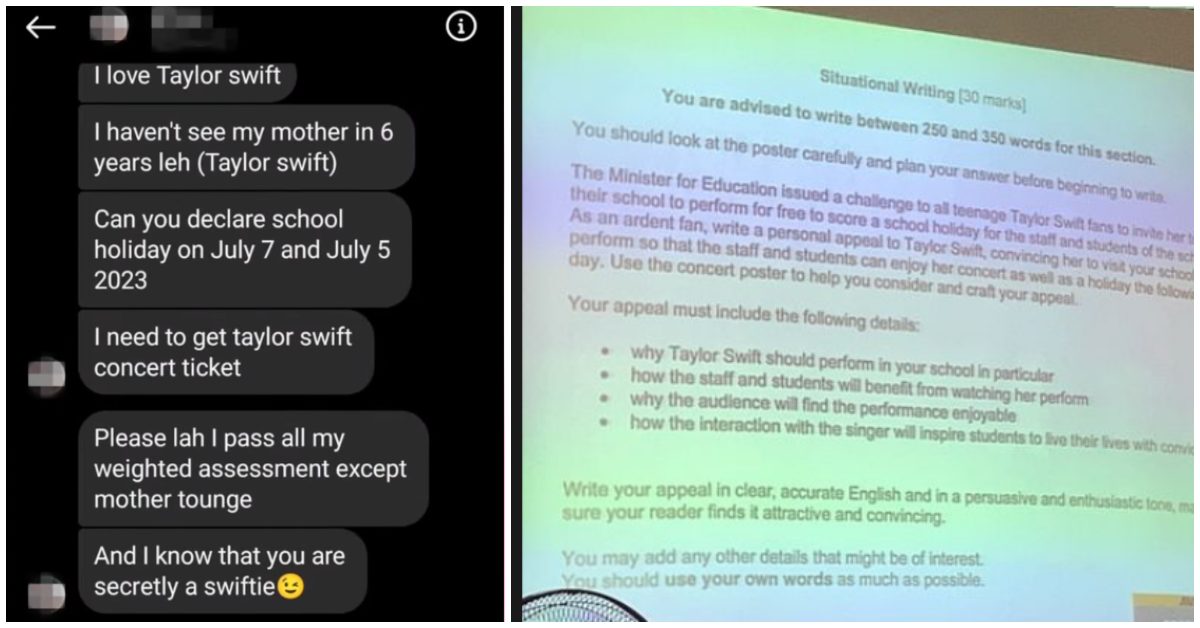 創造性的挑戰還是努力的舉動？-新加坡學校佈置泰勒·斯威夫特-(taylor-swift)-海報活動，以獲得度假機會