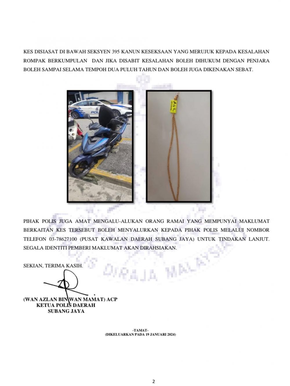 police-nab-hardened-criminal-after-snatch-theft-in-shah-alam