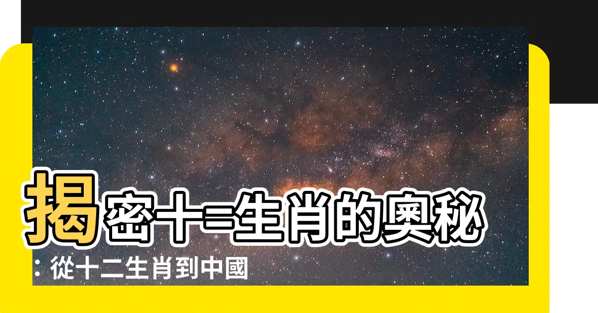 【十=生肖】揭密十=生肖的奧秘:從十二生肖到中國傳統民俗文化