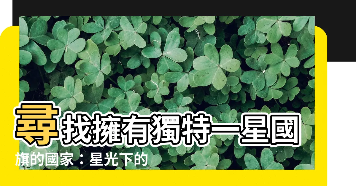 【一個星星的國旗】尋找擁有獨特一星國旗的國家：星光下的秘密