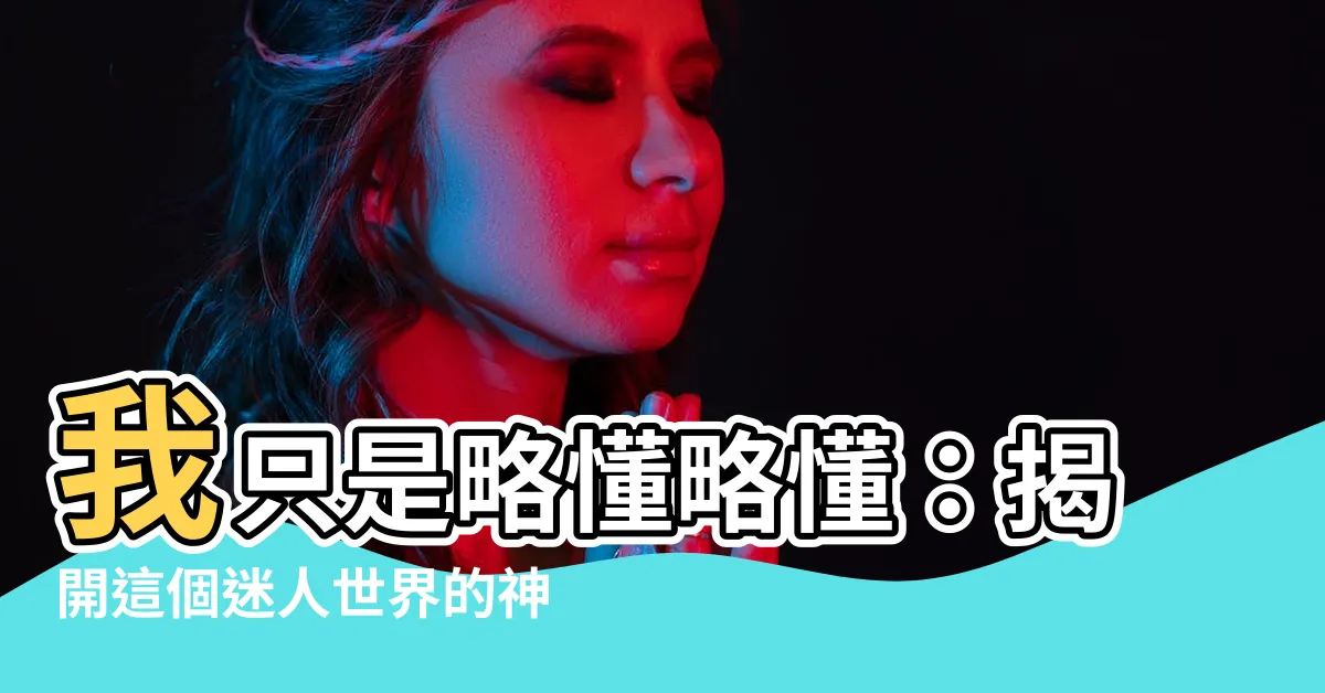 【我只是略懂】我只是略懂略懂：揭開這個迷人世界的神秘面紗