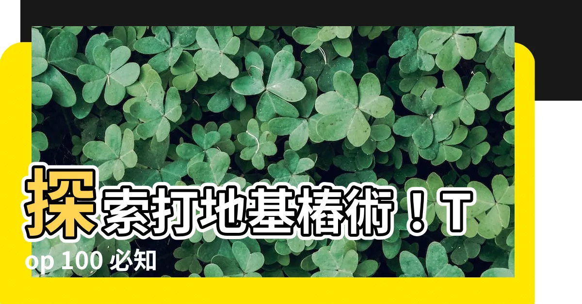 【打地樁】探索打地基樁術！Top 100 必知技巧與寧靜施工指南