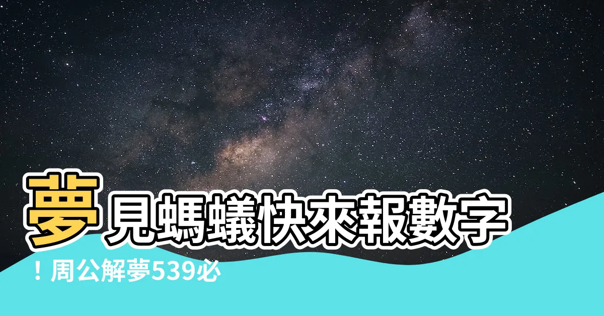 【夢到螞蟻號碼】夢見螞蟻快來報數字！周公解夢539必中號，千萬不能漏看！
