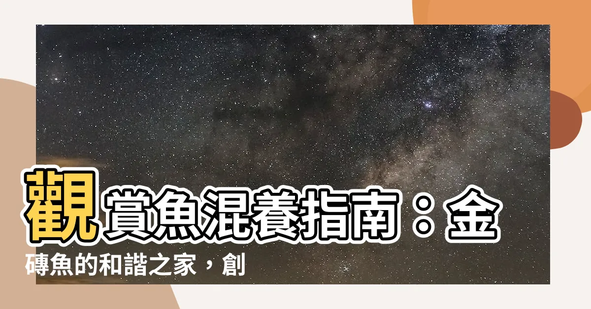 【金磚魚混養】觀賞魚混養指南：金磚魚的和諧之家，創造繽紛魚缸！