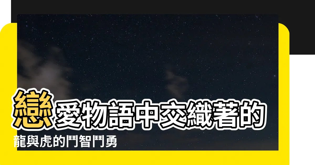 【龍と虎】戀愛物語中交織著的龍與虎的鬥智鬥勇