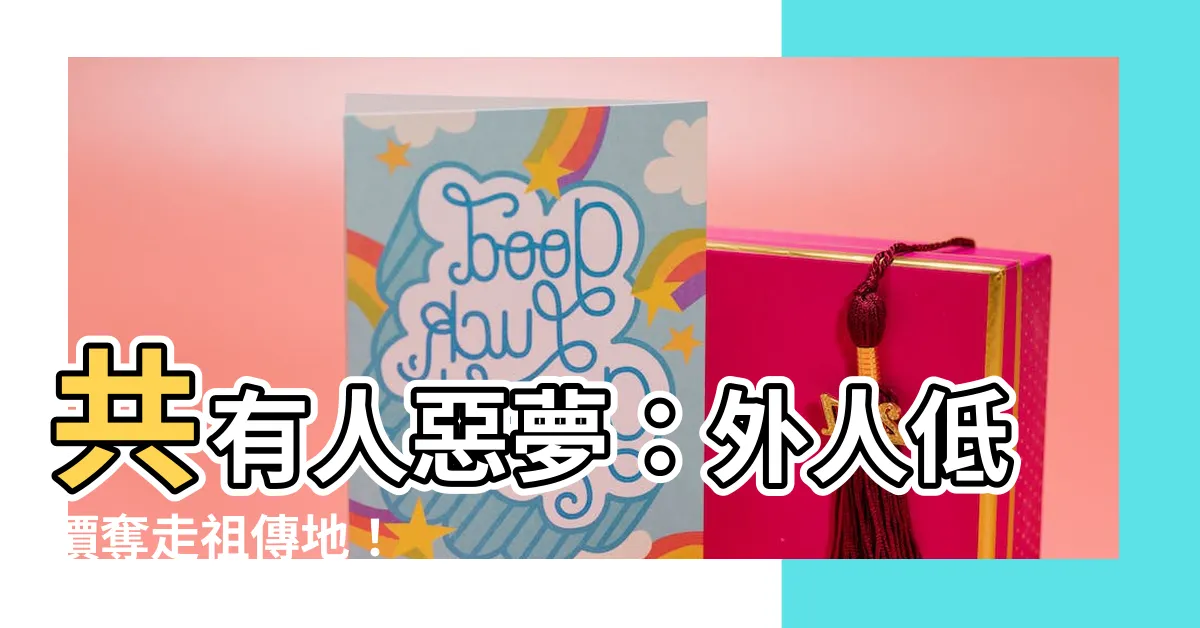 【共有人的惡夢】共有人惡夢：外人低價奪走祖傳地！