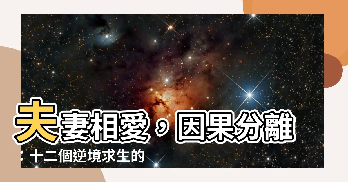 【夫妻緣】夫妻相愛，因果分離：十二個逆境求生的對策
