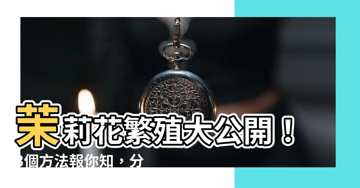 【茉莉花分株】茉莉花繁殖大公開！3個方法報你知，分株也能成功！