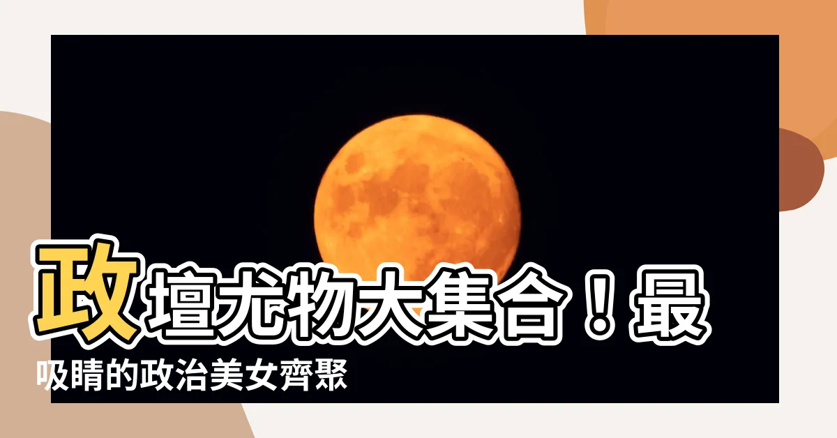【政治美女】政壇尤物大集合！最吸睛的政治美女齊聚一堂！
