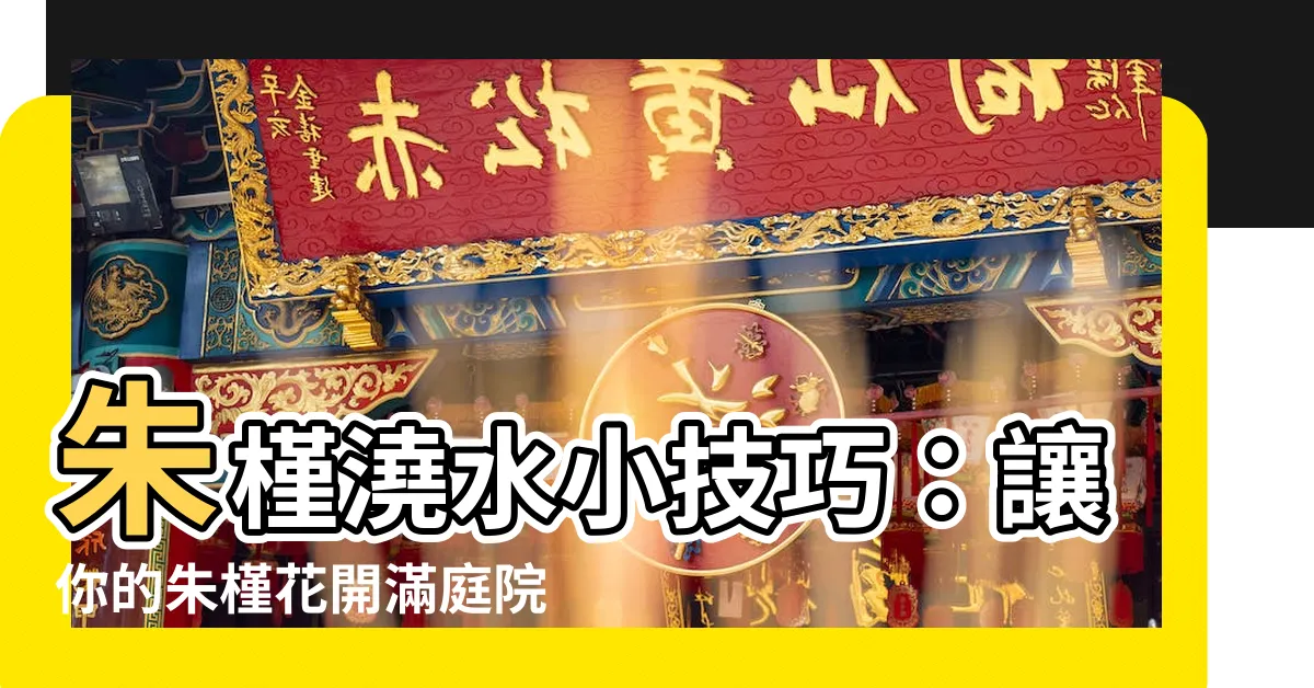 【朱槿澆水】朱槿澆水小技巧：讓你的朱槿花開滿庭院