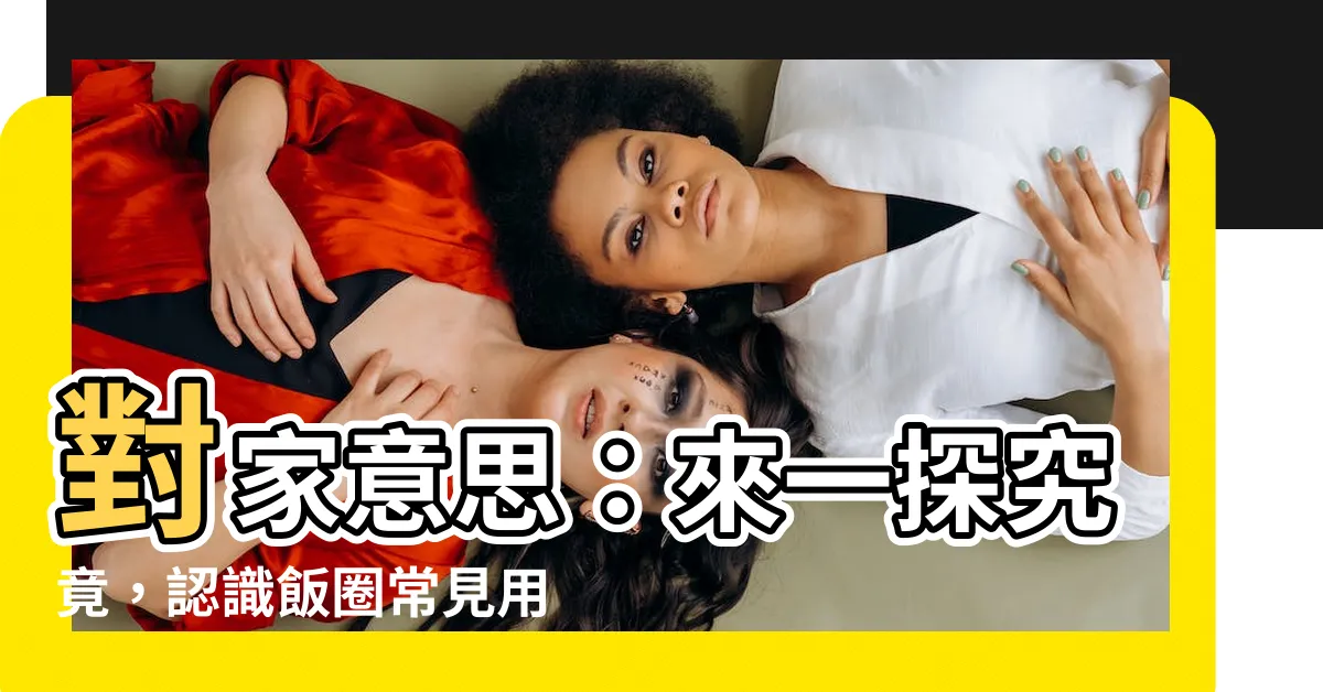 【對家 意思】對家意思：來一探究竟，認識飯圈常見用語「對家」！