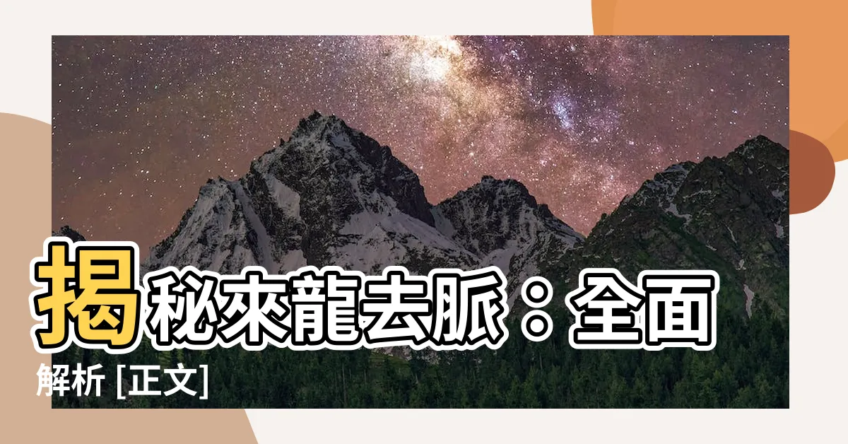 【來龍去】揭秘來龍去脈：全面解析 [正文]