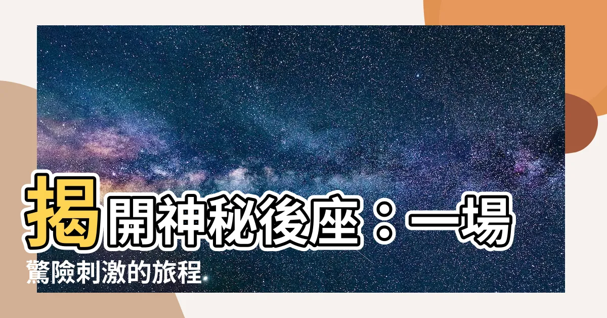 【後座位】揭開神秘後座：一場驚險刺激的旅程